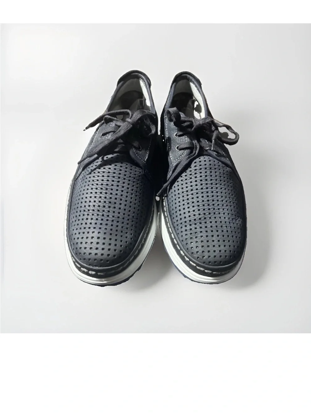 Mephisto Men's Perforated Lace-Up Sneaker - navy blue